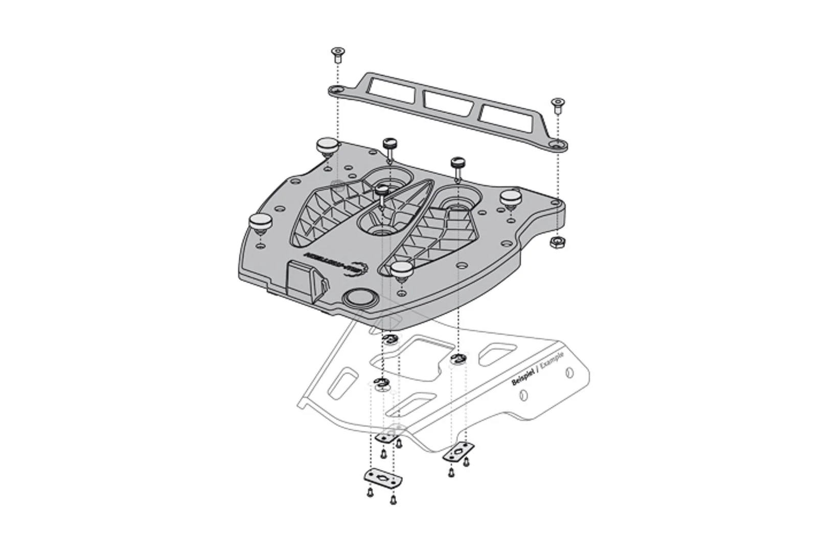 Adapter plate for ALU-RACK For Givi/Kappa Monolock Black - Image 2