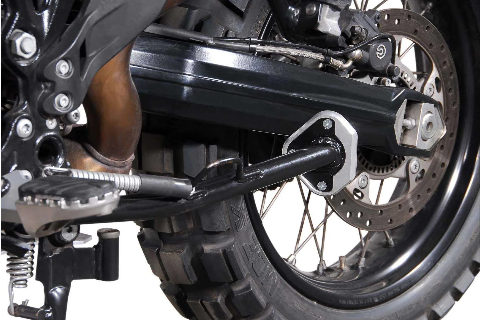 Extension for Side Stand Foot BMW F650GS/F800GS, Husqvarna TR650 Black/Silver - Image 4