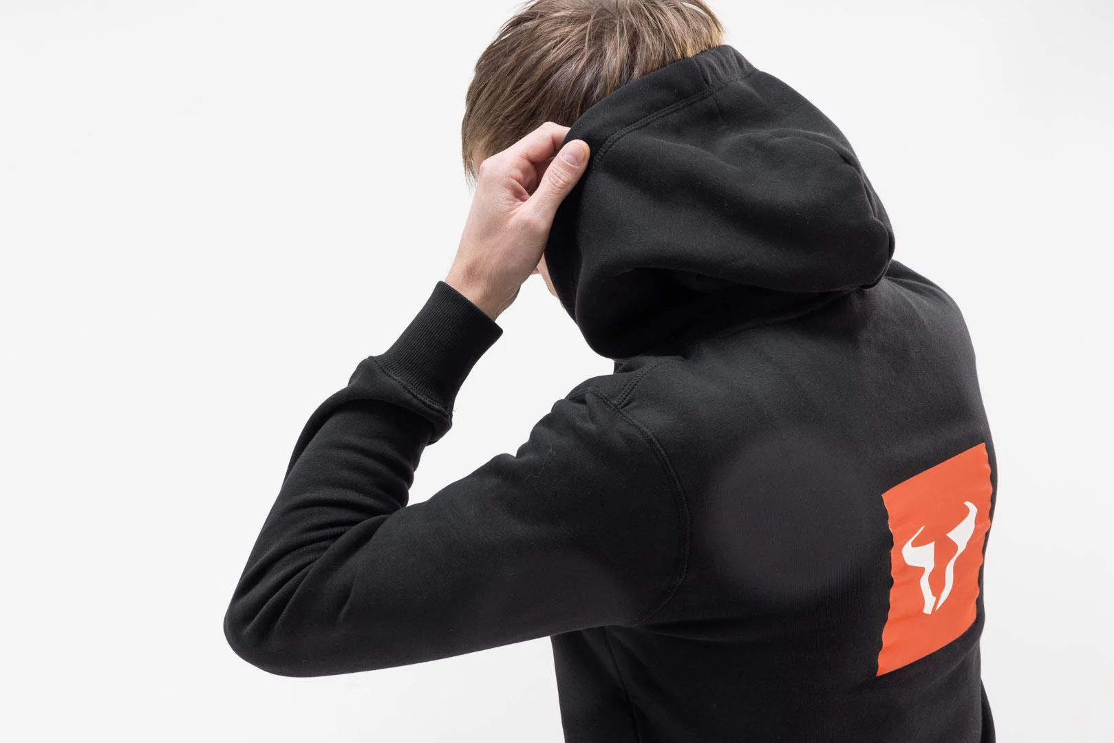 Hoodie Core Line. Black. Unisex. Size 4XL. - Image 3