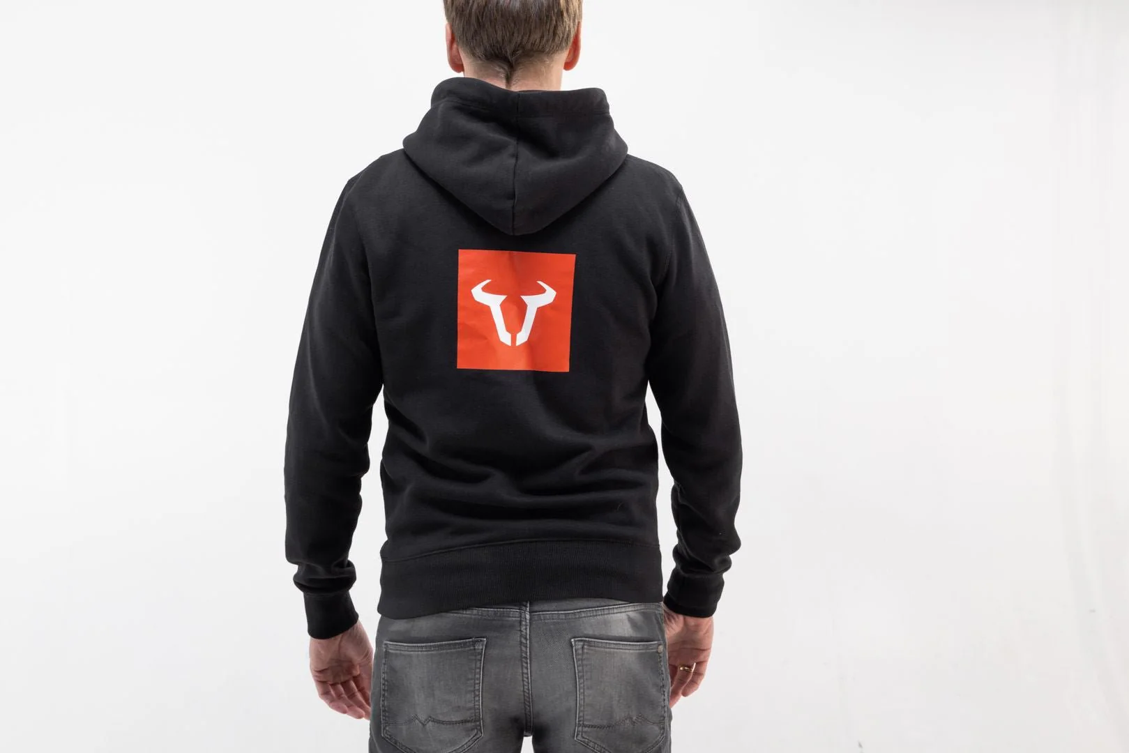 Hoodie Core Line. Black. Unisex. Size XS. - Image 2