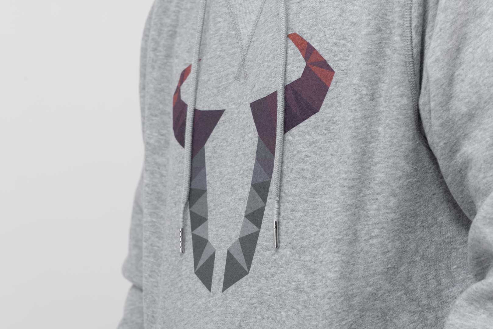 Hoodie Street Line. Grey. Unisex. Size XL. - Image 4