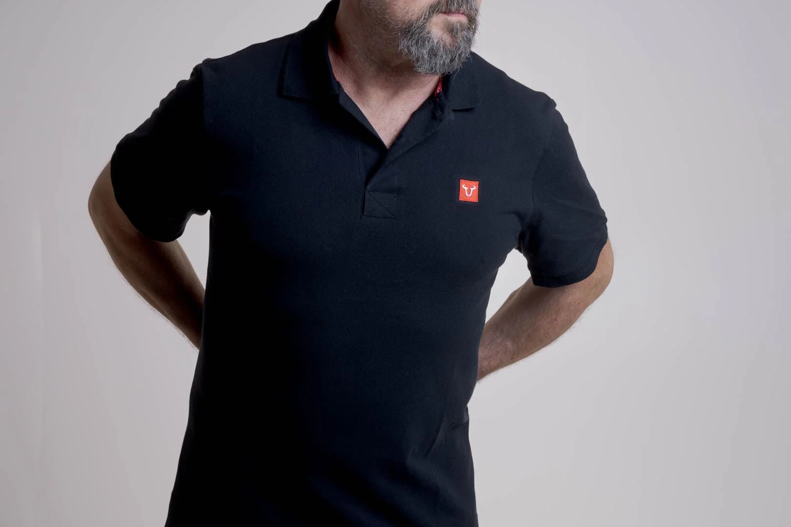 Polo shirt Core Line. Black. Men. Size 3XL.