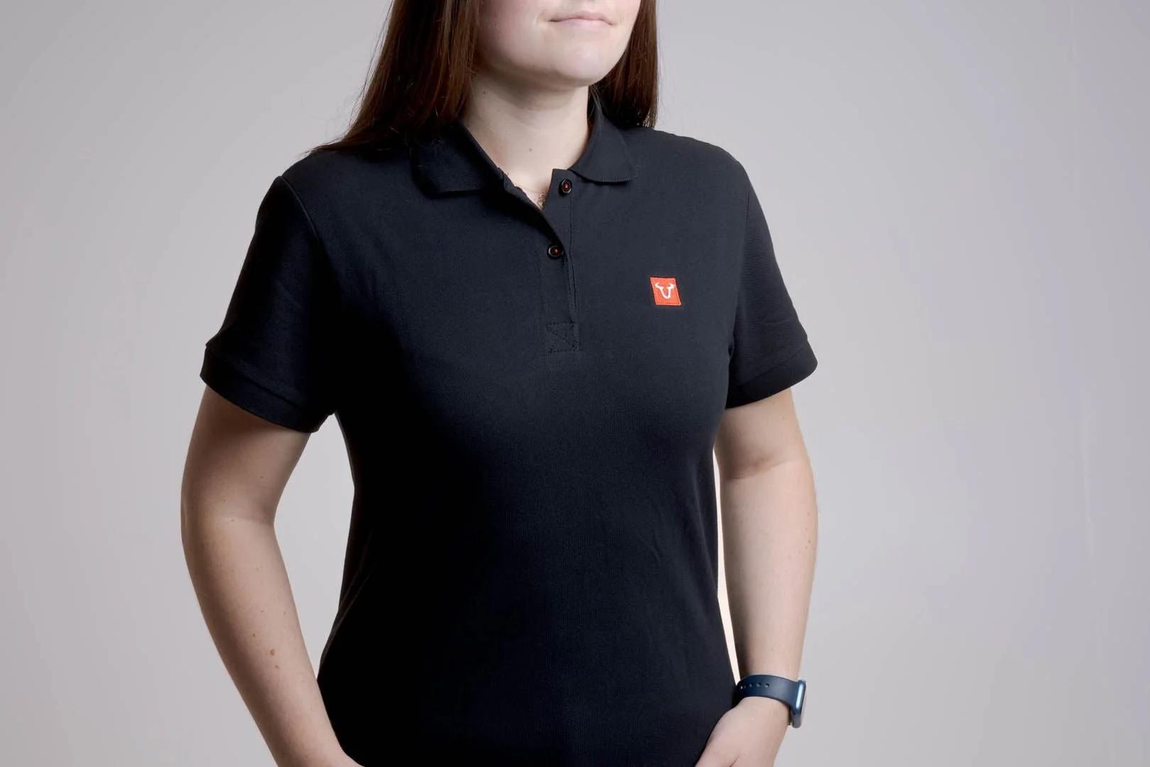 Polo shirt Core Line. Black. Women. Size L.