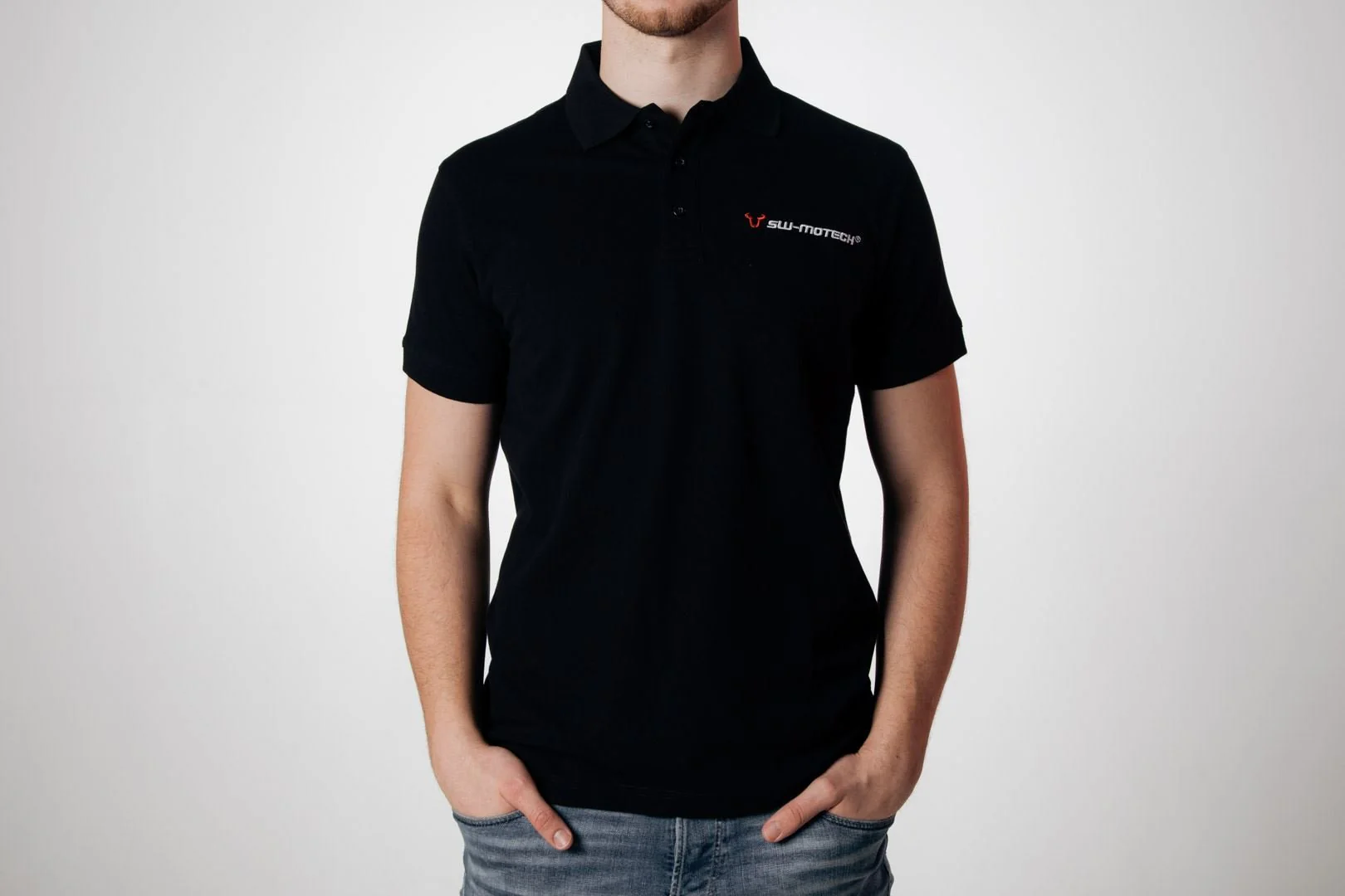 Team polo shirt Core Line. Black. Men. Size S.