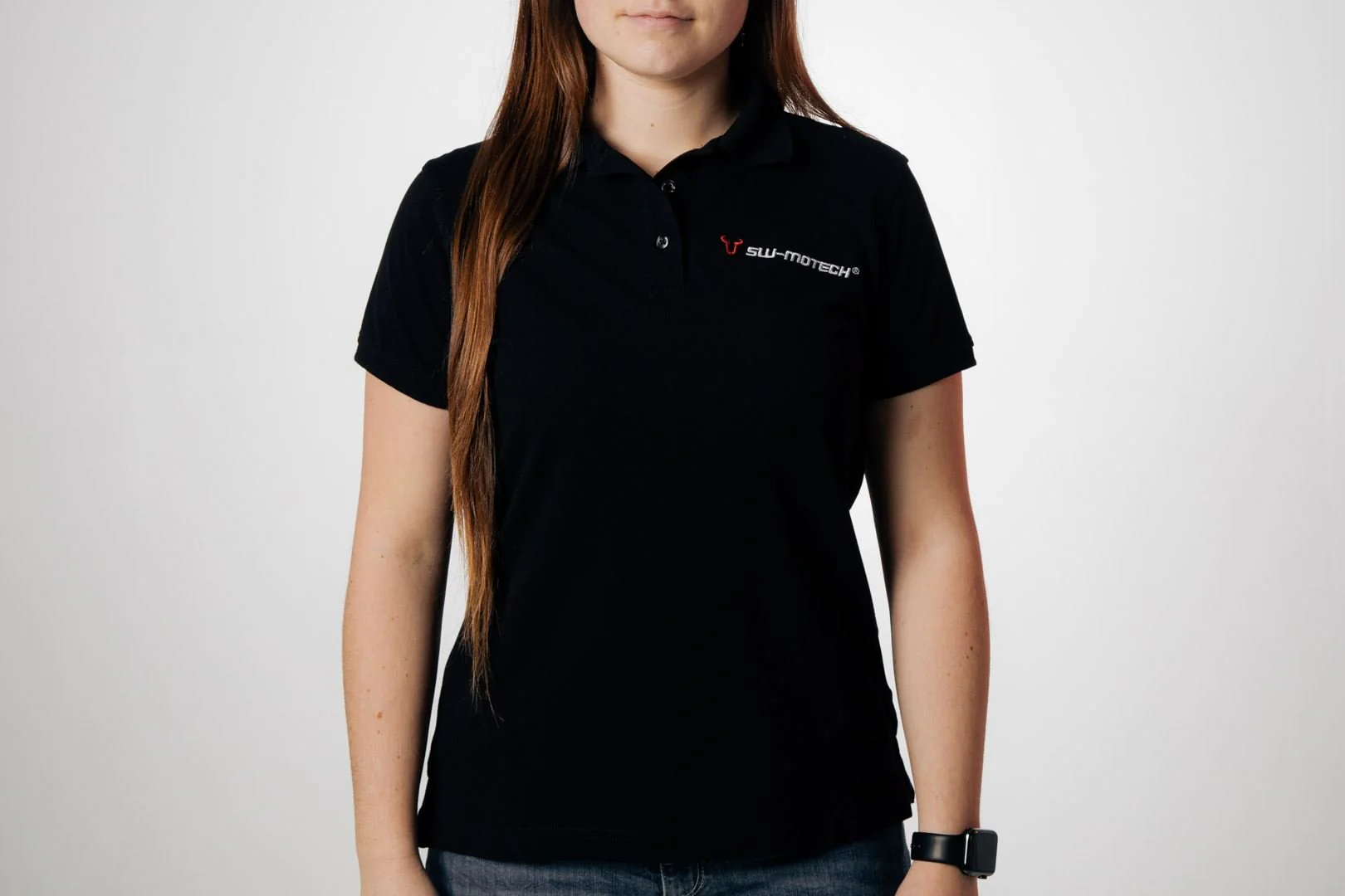Team polo shirt Core Line. Black. Women. Size XL.